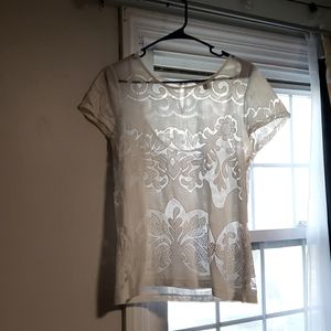 White Lacey Banana Republic Blouse